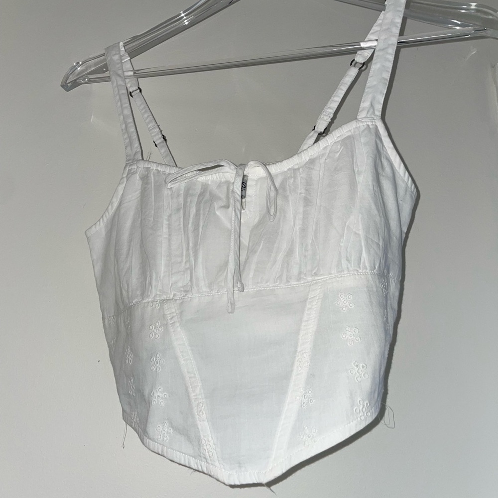 Hollister white crop top